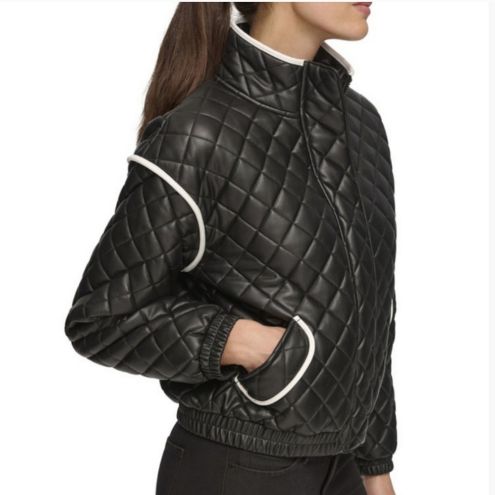 💕NWT Andrew Marc Sport Faux Leather Jacket💕 - Picture 2 of 12